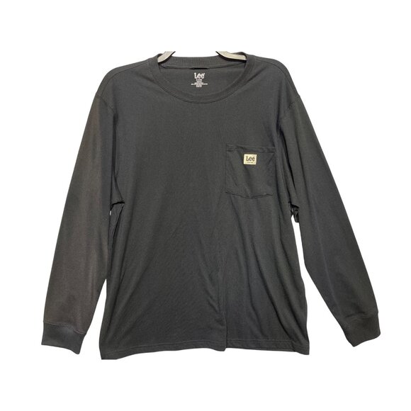 Lee Mens X-Large Classic Fit Long Sleeve Black Shirt With Pocket 60% Cotton 40% - Picture 1 of 10